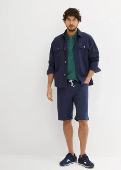 Best Regular Fit Schlupf-Bermuda aus luftigem Leinen-Mix Herren Hosen|Shorts
