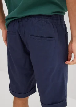 Best Regular Fit Schlupf-Bermuda aus luftigem Leinen-Mix Herren Hosen|Shorts