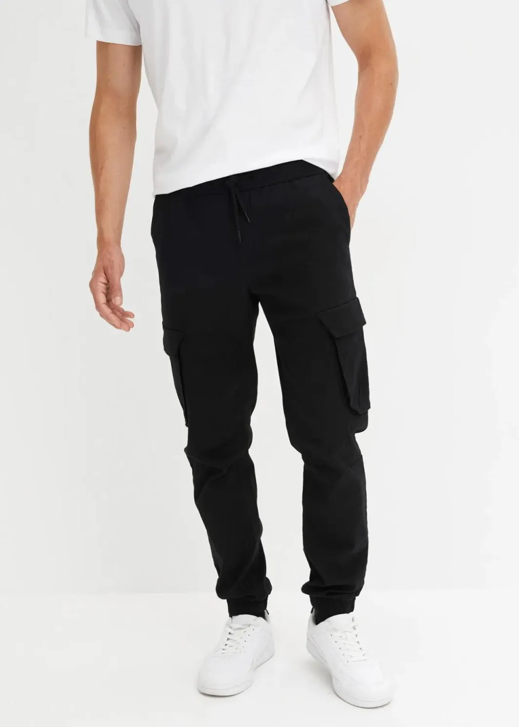 Herren bonprix Große Größen|Hosen|Regular Fit Schlupf-Cargohose, Straight