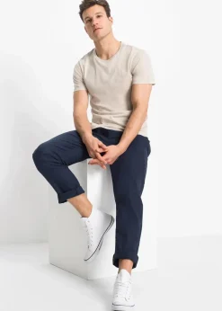 New Regular Fit Schlupfhose aus luftigem Leinen-Mix, Straight Herren Große Größen|Hosen