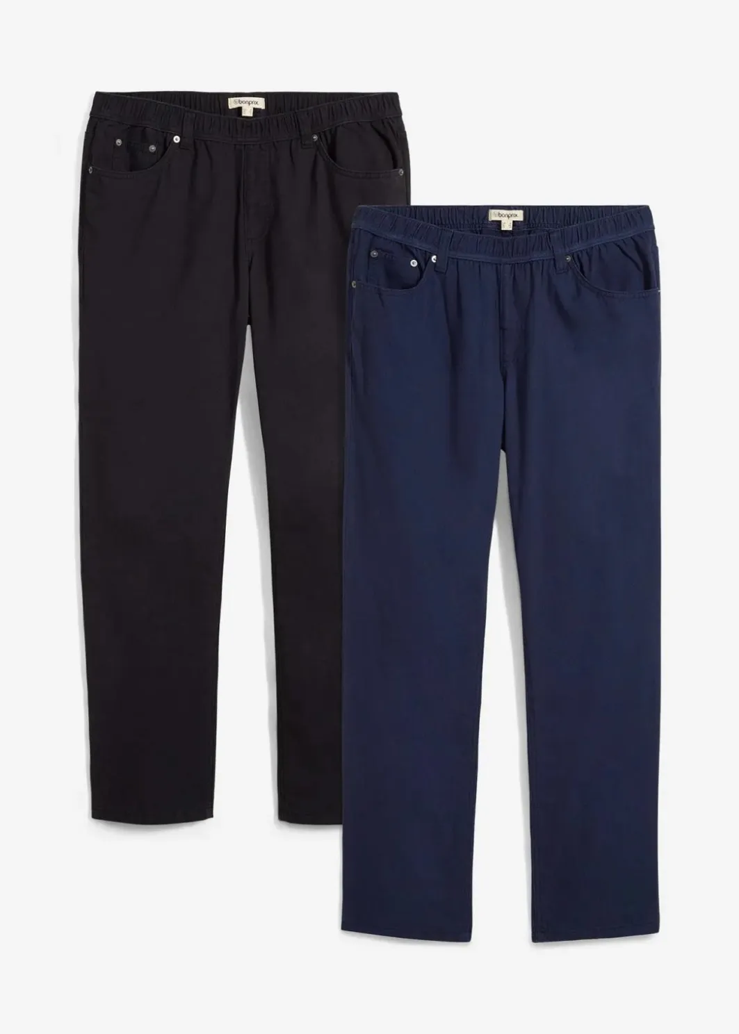 New Regular Fit Schlupfhose mit Komfortbund, Straight (2er Pack) Herren Große Größen|Hosen