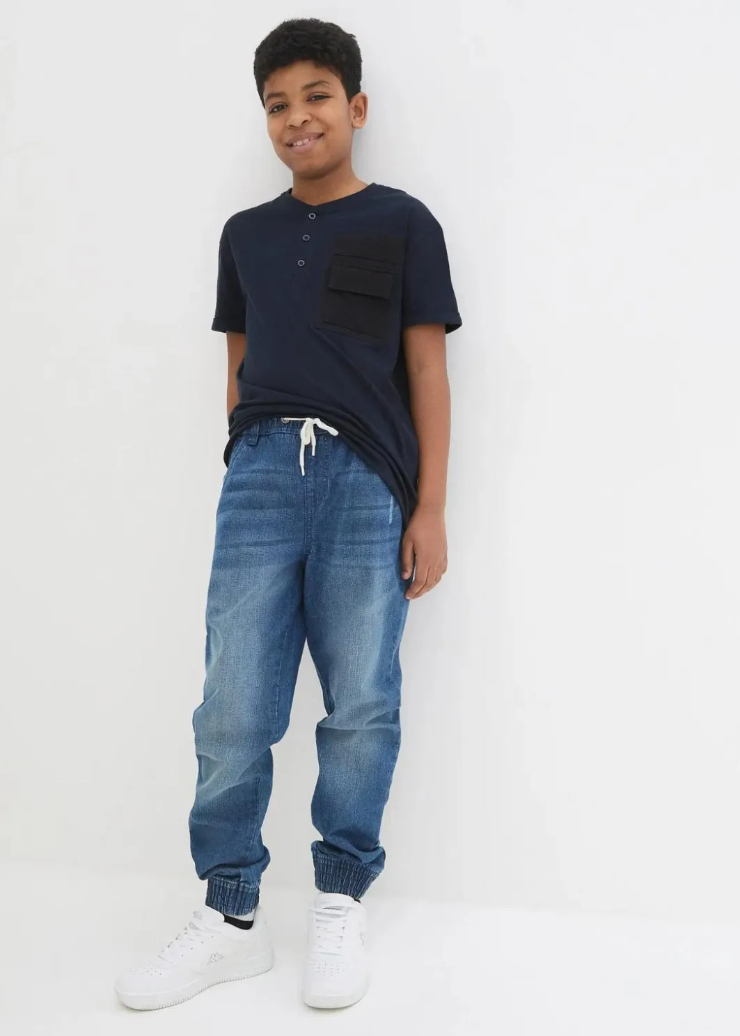 Kinder bonprix Jungen 9-16 Jahre·Jeans|Jungen 9-16 Jahre·Mehrfachpacks|Regular Fit Schlupfjeans mit Baumwolle (2er Pack)