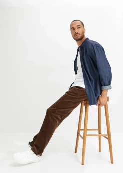 Clearance Regular Fit Stretch-Cordhose mit Komfortschnitt Herren Hosen|Große Größen