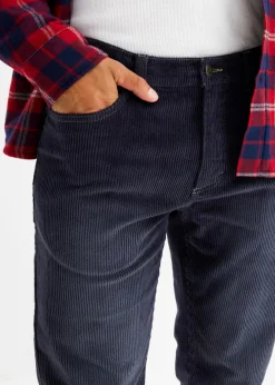 Clearance Regular Fit Stretch-Cordhose in gewaschener Optik, Straight Herren Hosen|Große Größen