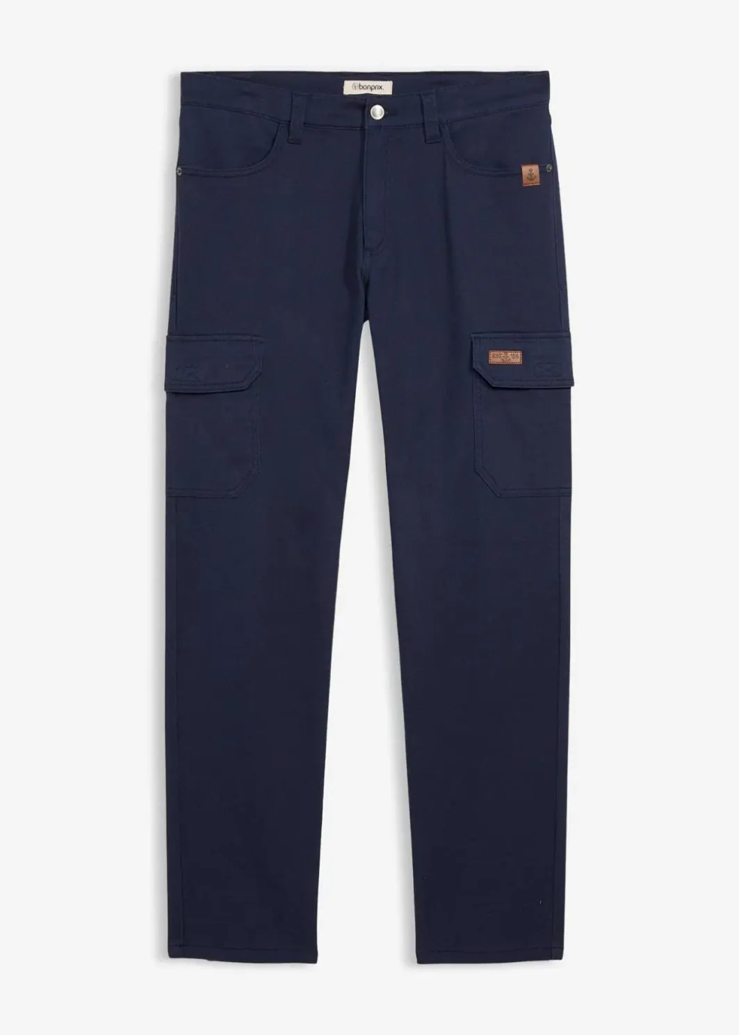 Outlet Regular Fit Stretch-Hose mit Cargotaschen, Straight Herren Hosen