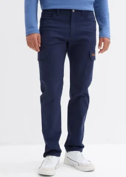 Outlet Regular Fit Stretch-Hose mit Cargotaschen, Straight Herren Hosen