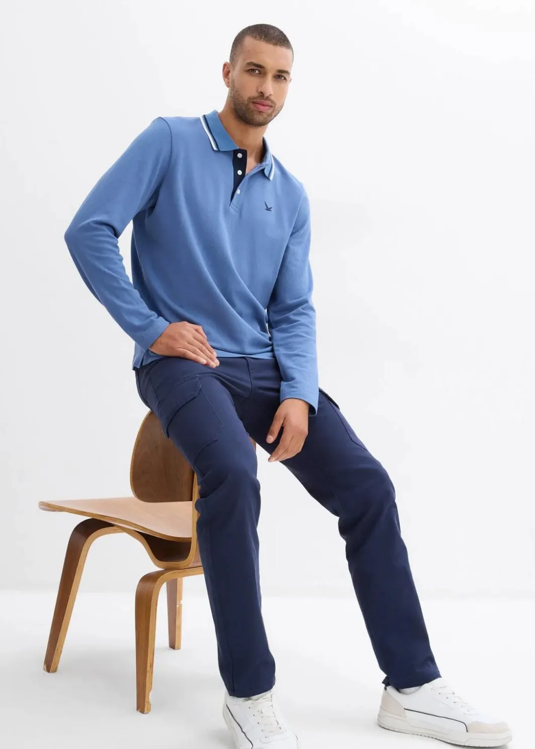Outlet Regular Fit Stretch-Hose mit Cargotaschen, Straight Herren Hosen