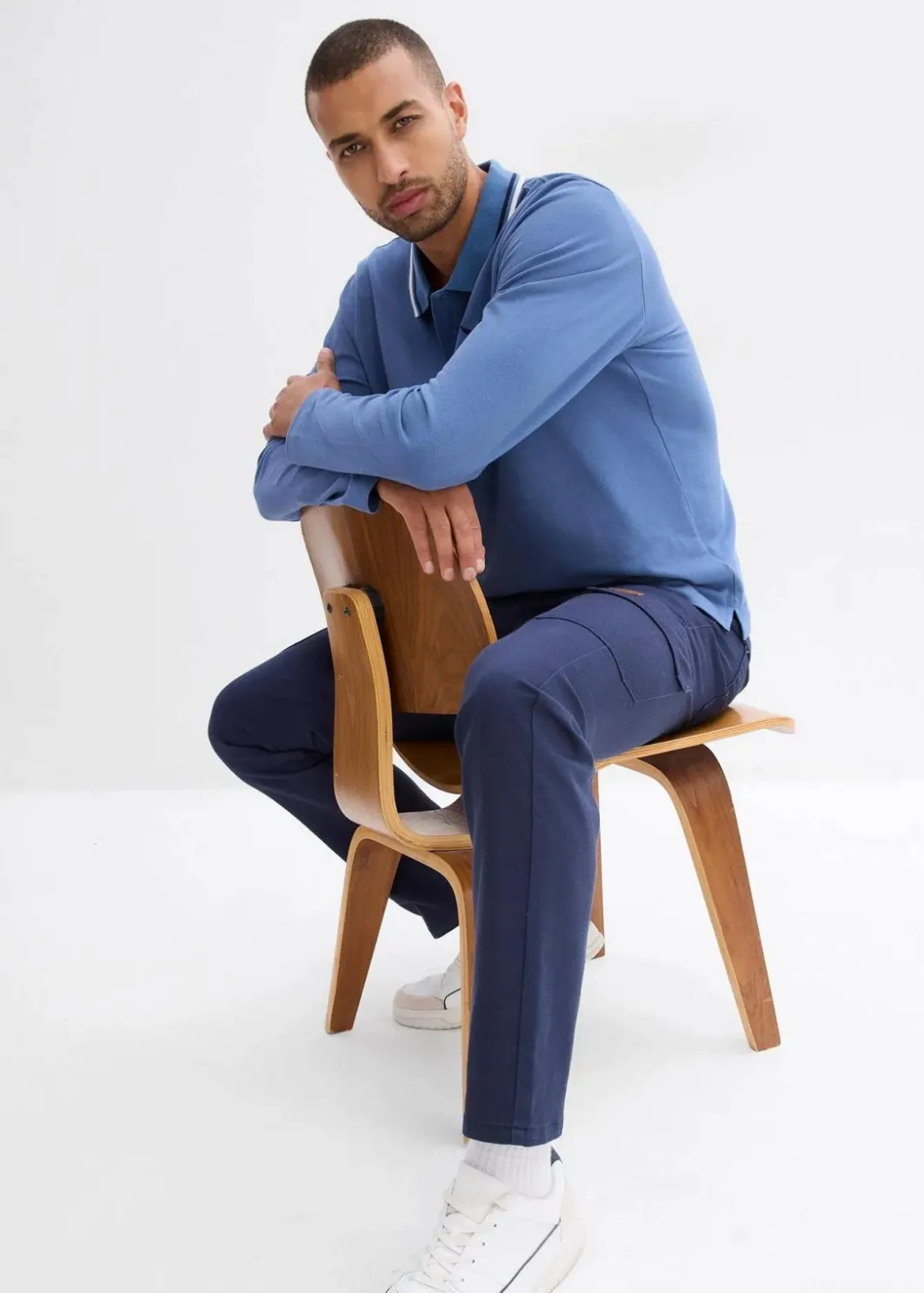 Outlet Regular Fit Stretch-Hose mit Cargotaschen, Straight Herren Hosen