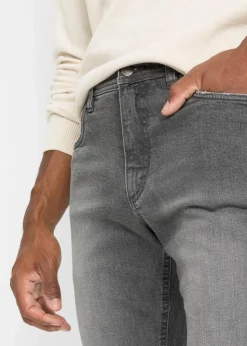 Herren bonprix Große Größen|Jeans|Regular Fit Stretch-Jeans mit Komfortschnitt, Straight