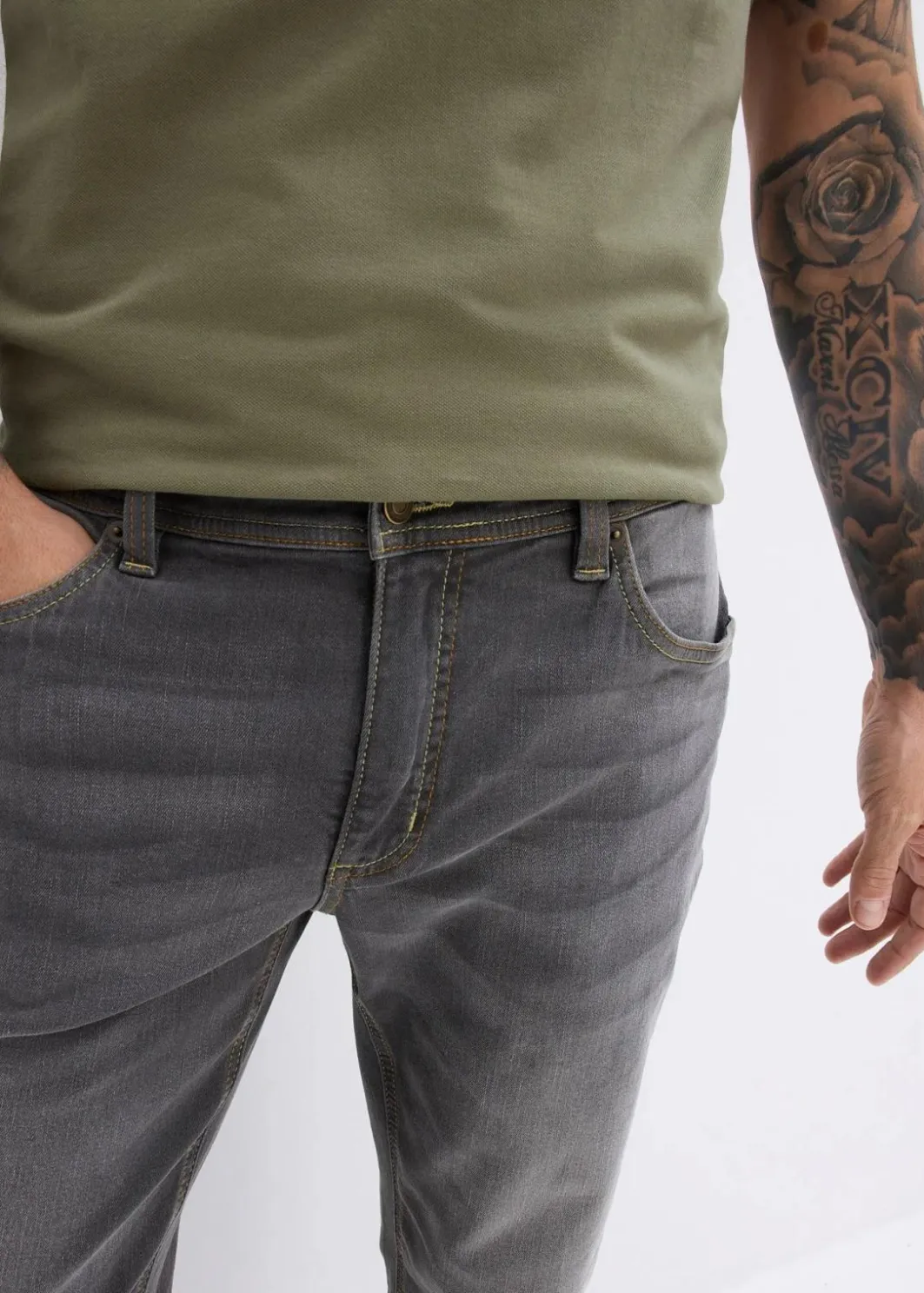 Herren bonprix Jeans|Große Größen|Regular Fit Stretch-Jeans, Straight