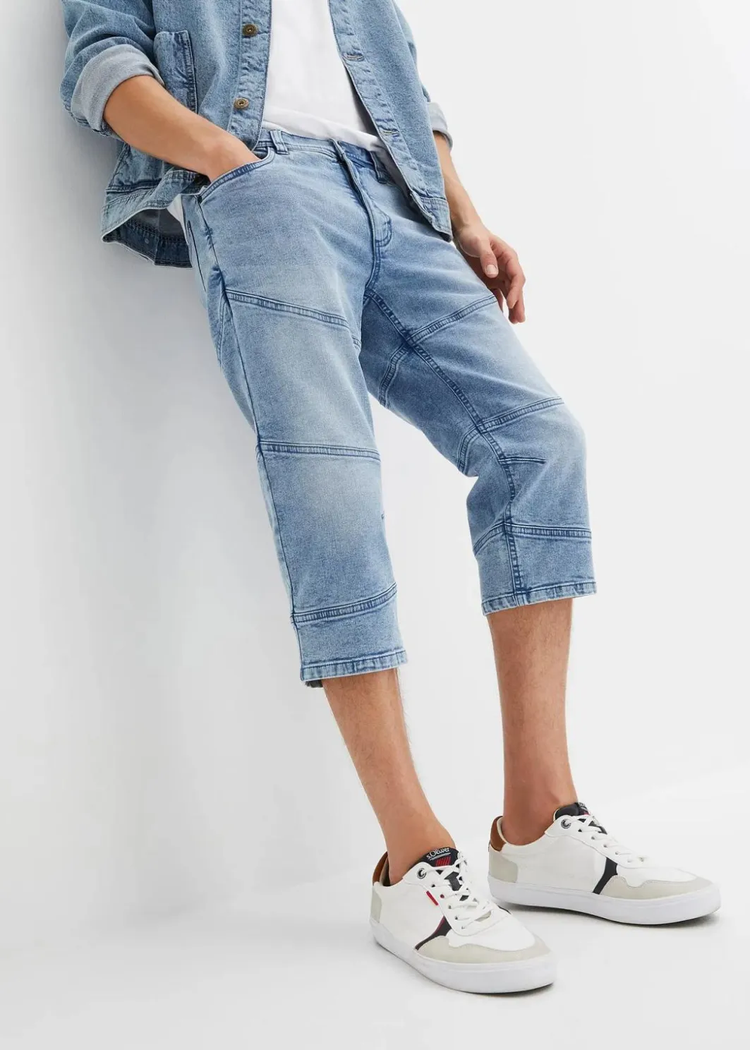 Sale Regular Fit 3/4-Stretch-Jeans, Straight Herren Große Größen|Jeans