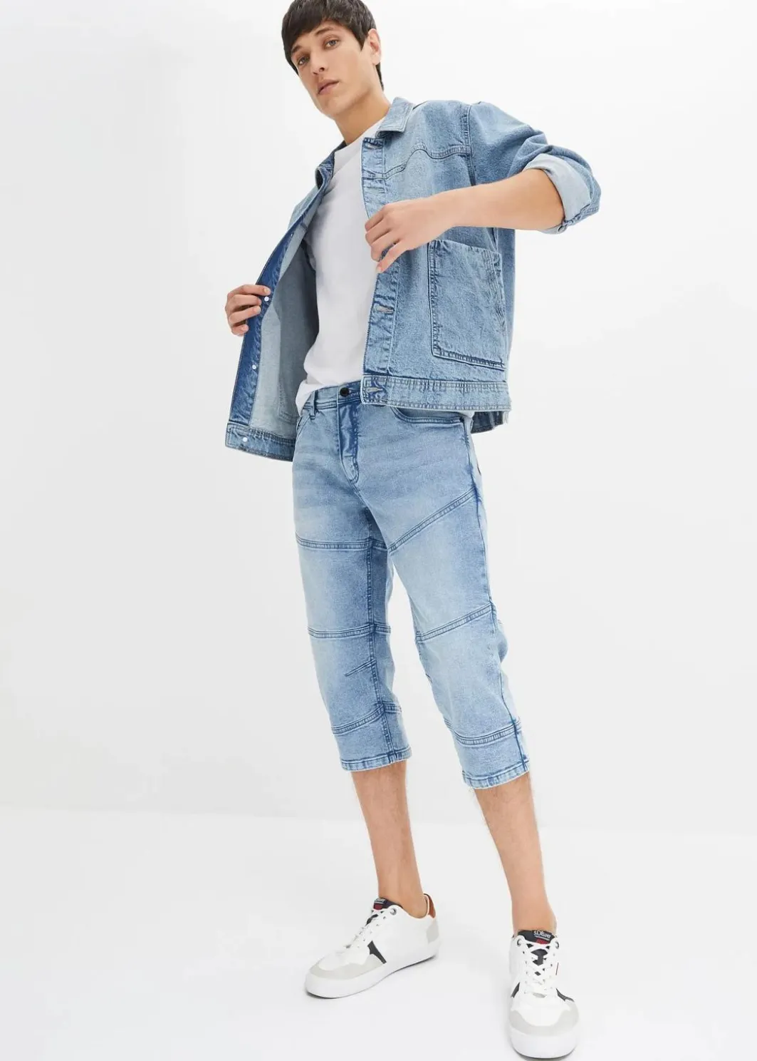 Sale Regular Fit 3/4-Stretch-Jeans, Straight Herren Große Größen|Jeans