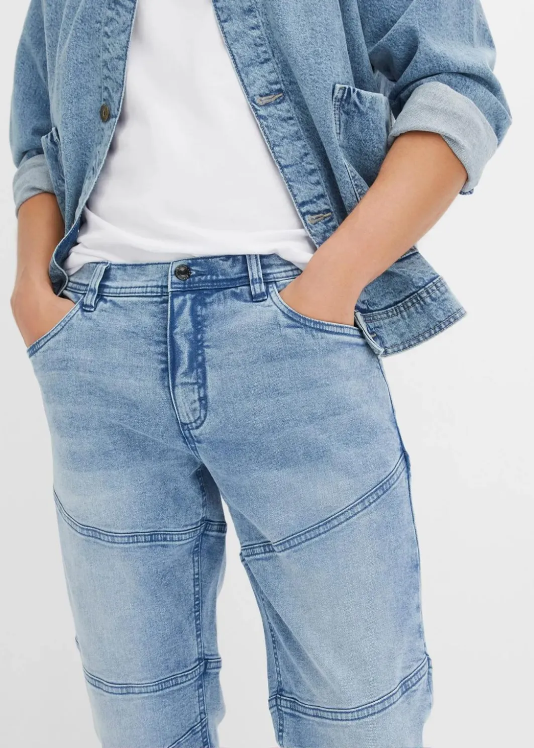 Sale Regular Fit 3/4-Stretch-Jeans, Straight Herren Große Größen|Jeans