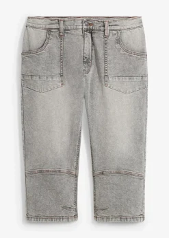 Regular Fit 3/4-Stretch-Jeans, Straight Herren Große Größen|Jeans