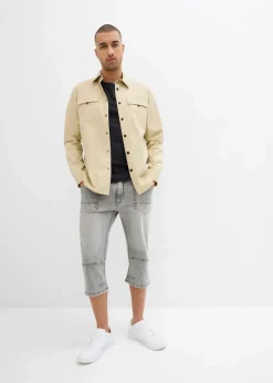 Regular Fit 3/4-Stretch-Jeans, Straight Herren Große Größen|Jeans