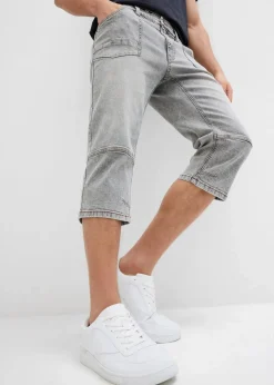 Regular Fit 3/4-Stretch-Jeans, Straight Herren Große Größen|Jeans
