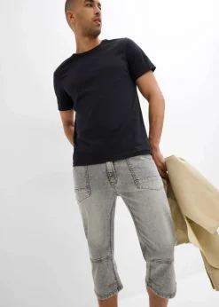 Regular Fit 3/4-Stretch-Jeans, Straight Herren Große Größen|Jeans