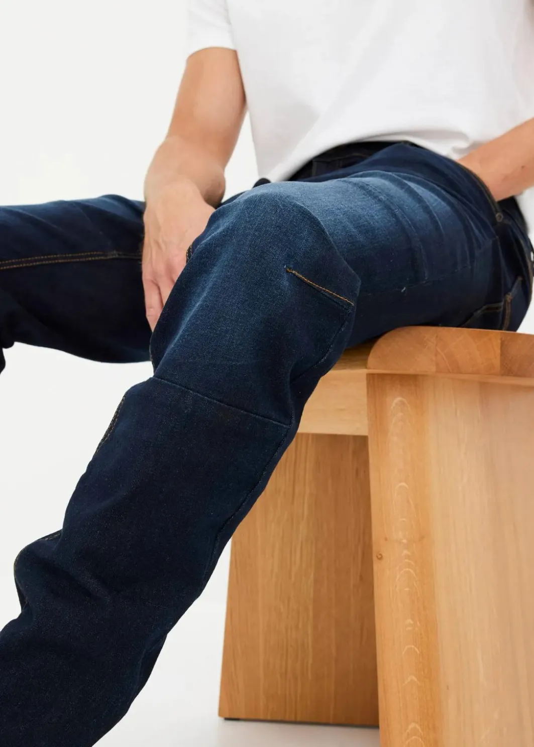 Herren bonprix Große Größen|Jeans|Regular Fit Stretch-Jeans m. Komfortschnitt, Tapered
