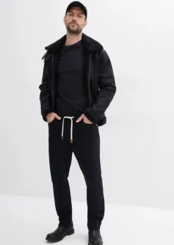 Best Regular Fit Stretch-Schlupfhose, Straight Herren Hosen|Große Größen