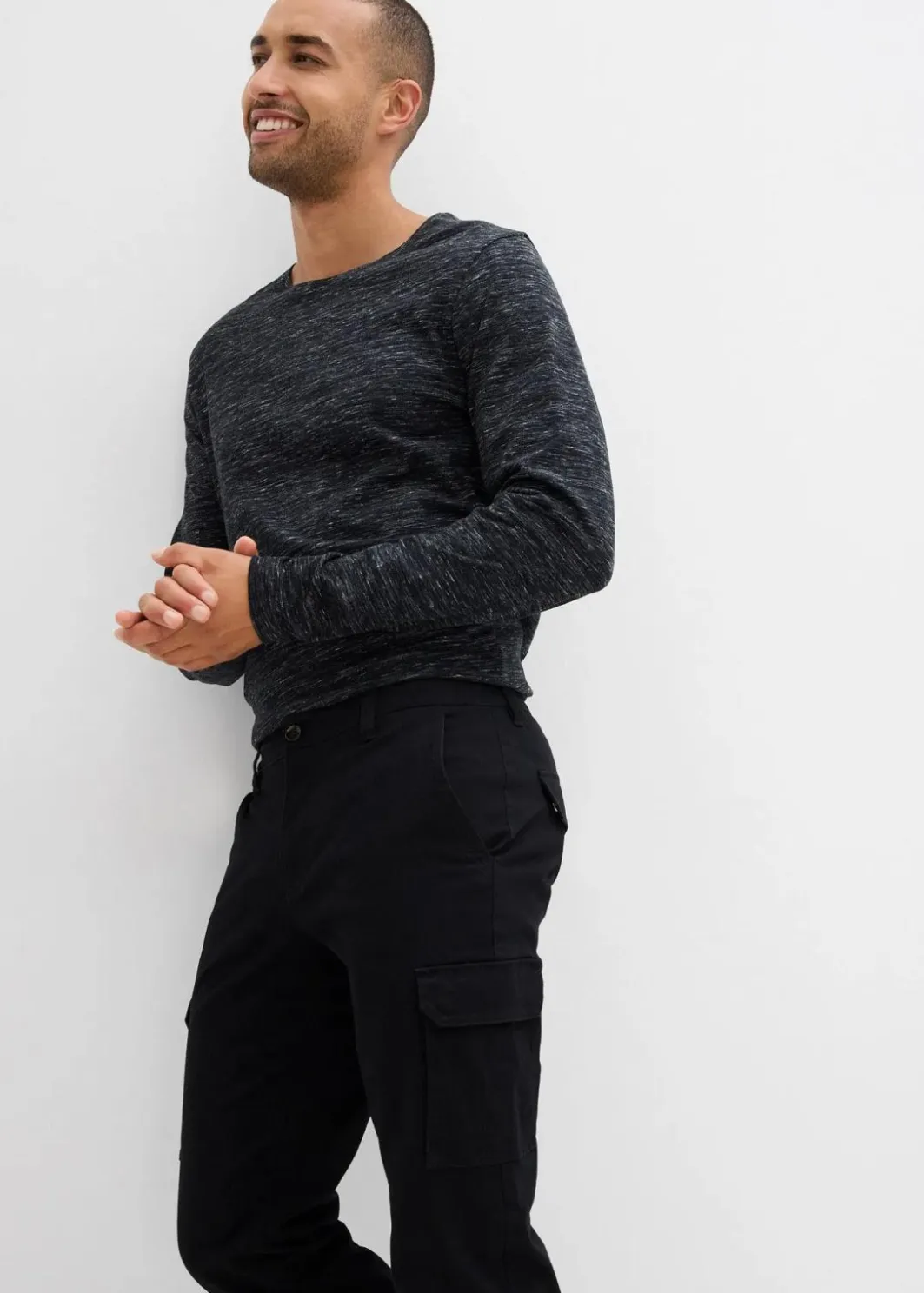 Herren bonprix Hosen|Thermobekleidung|Regular Fit Stretch-Thermo-Cargohose, Straight