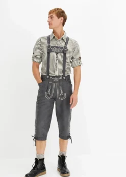 Herren bonprix Große Größen|Trachtenmode|Regular Fit Trachtenhose aus Lederimitat