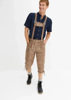Discount Regular Fit Trachtenhose aus Lederimitat Herren Hosen|Trachtenmode