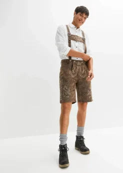 Herren bonprix Hosen|Shorts|Regular Fit Trachten-Hose aus Lederimitat
