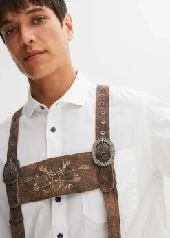 Herren bonprix Hosen|Shorts|Regular Fit Trachten-Hose aus Lederimitat