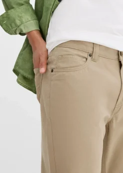 Herren bonprix Hosen|Basics|Regular Fit Twillhose aus reiner Baumwolle, Straight