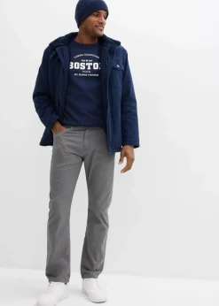 Herren bonprix Hosen|Basics|Regular Fit Twillhose aus reiner Baumwolle, Straight