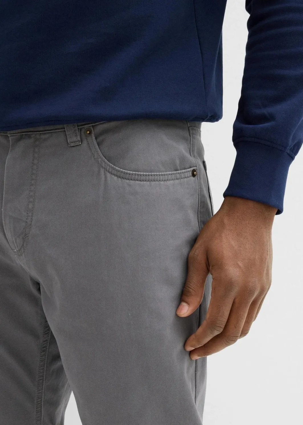 Herren bonprix Hosen|Basics|Regular Fit Twillhose aus reiner Baumwolle, Straight