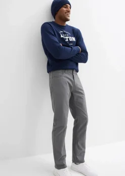 Herren bonprix Hosen|Basics|Regular Fit Twillhose aus reiner Baumwolle, Straight