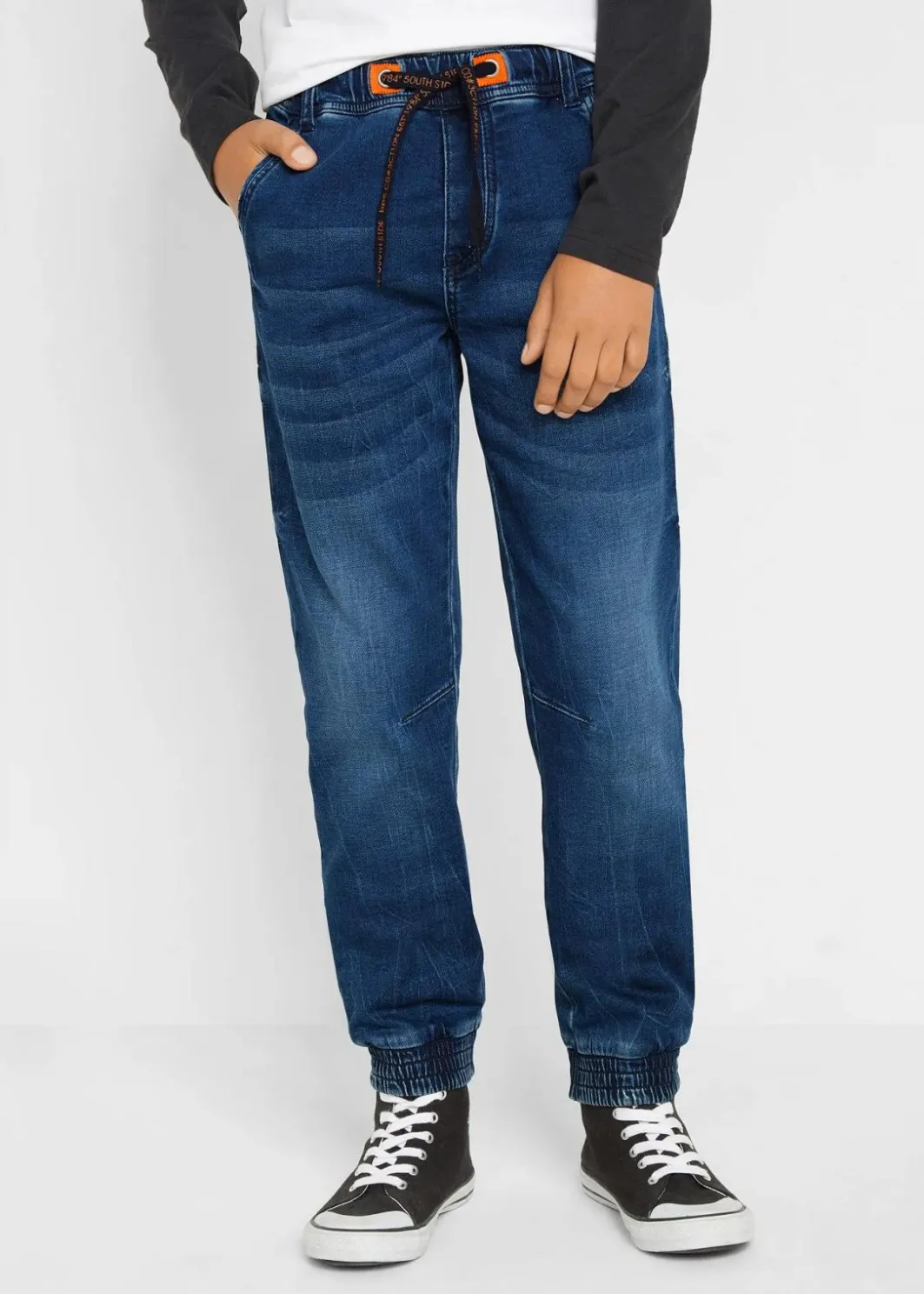 Sale Regular-Fit-Schlupf-Jeans aus Sweatdenim, Tapered Kinder Jungen 9-16 Jahre·Bademode|Jungen 9-16 Jahre·Jeans