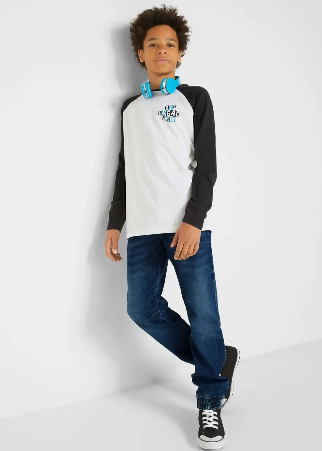 Sale Regular-Fit-Schlupf-Jeans aus Sweatdenim, Tapered Kinder Jungen 9-16 Jahre·Bademode|Jungen 9-16 Jahre·Jeans