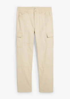 Herren bonprix Große Größen|Hosen|Relaxed Fit Cargo-Hose aus Baumwoll-Canvas, Straight