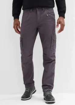 Herren bonprix Große Größen|Hosen|Relaxed Fit Cargohose aus robuster reiner Baumwolle, Straight