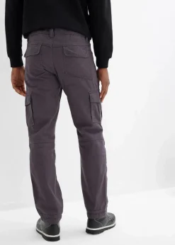 Herren bonprix Große Größen|Hosen|Relaxed Fit Cargohose aus robuster reiner Baumwolle, Straight