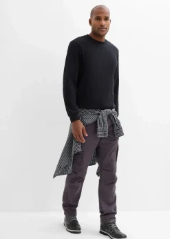 Herren bonprix Große Größen|Hosen|Relaxed Fit Cargohose aus robuster reiner Baumwolle, Straight