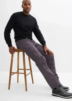 Herren bonprix Große Größen|Hosen|Relaxed Fit Cargohose aus robuster reiner Baumwolle, Straight