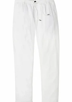 Best Relaxed Fit Schlupf-Hose aus luftigem Leinen-Mix, Straight Herren Hosen|Große Größen