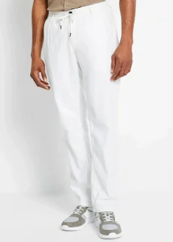 Best Relaxed Fit Schlupf-Hose aus luftigem Leinen-Mix, Straight Herren Hosen|Große Größen