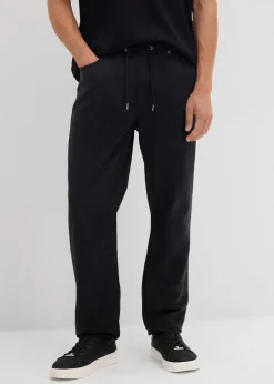 Herren bonprix Hosen|Große Größen|Relaxed Fit Schlupfhose aus reinem Baumwoll-Twill, Tapered
