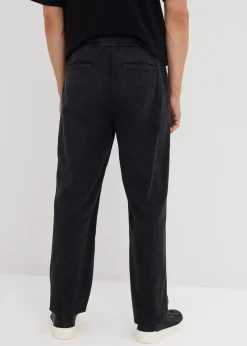 Herren bonprix Hosen|Große Größen|Relaxed Fit Schlupfhose aus reinem Baumwoll-Twill, Tapered