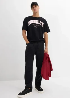 Herren bonprix Hosen|Große Größen|Relaxed Fit Schlupfhose aus reinem Baumwoll-Twill, Tapered