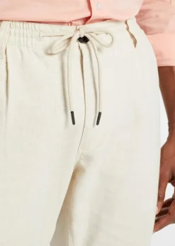 Herren bonprix Hosen|Große Größen|Relaxed Fit Schlupf-Hose aus luftigem Leinen-Mix, Straight
