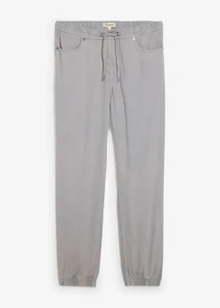 Online Relaxed Fit Schlupfhose aus reinem Baumwoll-Twill, Tapered Herren Große Größen|Hosen