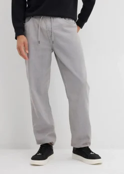 Online Relaxed Fit Schlupfhose aus reinem Baumwoll-Twill, Tapered Herren Große Größen|Hosen