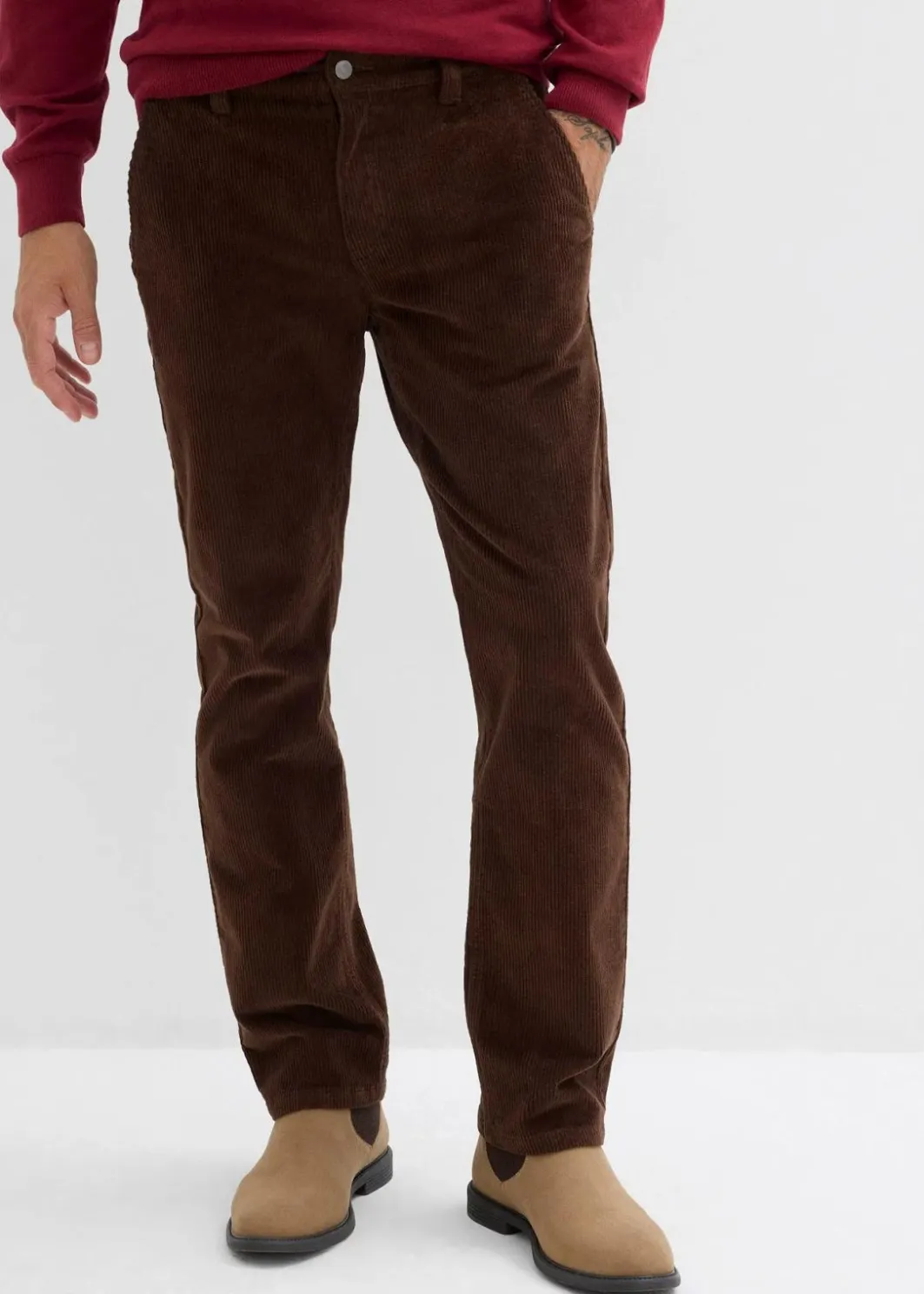 Best Relaxed Fit Stretch-Cordhose, Straight Herren Große Größen|Hosen