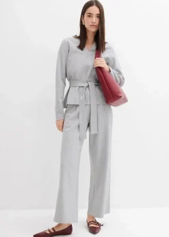 Discount Relaxte Hose mit weitem Bein aus Viskose-Mix Damen Bekleidung·Kleider|Zweiteiler & Sets