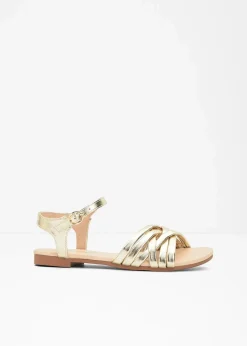 Online Riemchensandalen in Metallic-Optik Damen Sommerschuhe